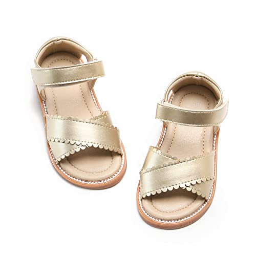 Image of Felix & Flora Toddler Girl Sandals -Flower Girl Dress Shoes Open Toe Little Kid Flats