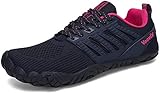 Voovix Herren Barfußschuhe Sportlich Traillaufschuhe Damen Outdoor Wanderschuhe Unisex Wide Toe Minimalistisch rutschfeste Turnschuhe Atmungsaktive Laufschuhe, Blaue Rose-6C 40