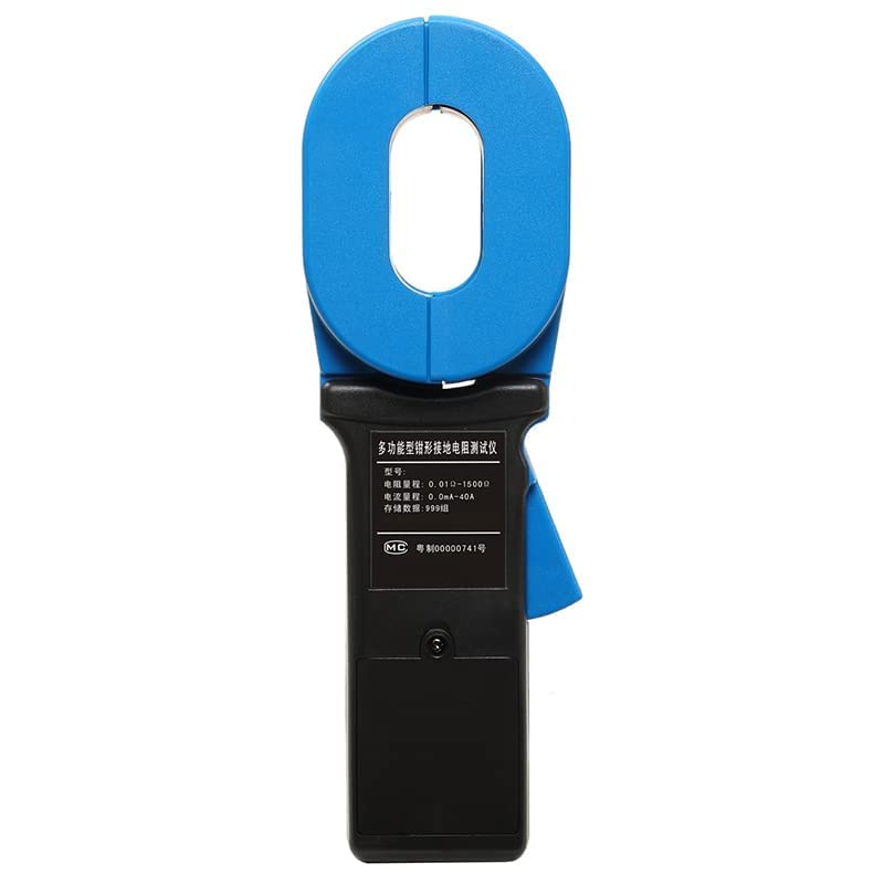 Clamp Ground Resistance Tester Multi-Functional Earth Resistance Meter Tester Loop Resistance Measurement Instrument with Resistance Range 0.01 to 1500Ω Resolution 0.001Ω 999 Sets Data Storage