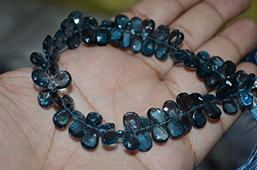 London Blue Topaze naturelle az pear faceted pour création de bijoux
