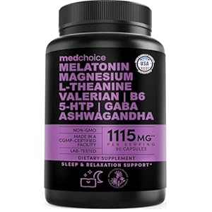 12-in-1 Melatonin Sleep Capsules – Natural Sleep Aids for Adults with Melatonin 5mg and Magnesium Glycinate 500mg, Sleep Aid with Ashwagandha, L Theanine, Valerian Root, GABA, 5-HTP (90ct, Pack of 1)