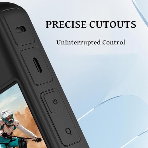 Image of BKN Silicone Protective Cover + Lens Cap & Loop Lanyard Compatible with Insta-360 X4 Action Camera (Black)