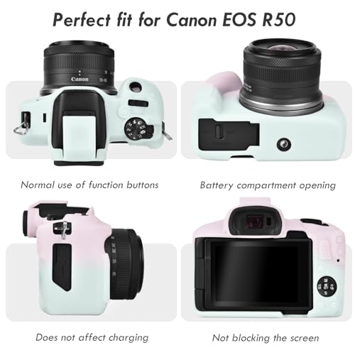 Rieibi EOSR50 EOS R50 Case, Soft Silicone Protective Case for Canon EOS R50 EOSR50 Vlogging Camera - Image 3