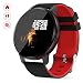 Produktbild GOKOO Smartwatch Fitness Tracker Damen Herren Full-Touchscreen IP67 Wasserdicht Aktivitätstracker mit Pulsmesser Schrittzähler Kalorienzähler für IOS AndroidSchwarz Rot