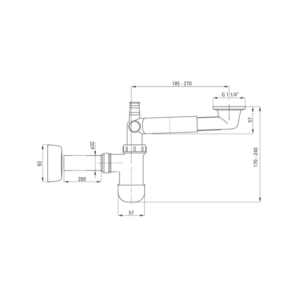 Deante NHC 633K - Sifone telescopico per lavabo che consente di risparmiare spazio, colore: Bianco