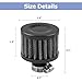 TNAIYH 212cc Air Filter Valve Cover Breather, 12mm Inlet Mini Car Cold Air Intake Filter Cleaner, Crankcase Breather for Mini Bike Go Kart, Compatible with 196cc 6.5hp CT200U BT200X (Black)