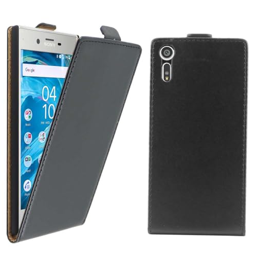 ebestStar - Coque Compatible avec Sony Xperia XZ, XZ Dual Etui Housse PU Cuir Rabat Ultra Fin (Ultra Slim Case), Noir [Appareil: 146 x 72 x 8.1mm, 5.2'']
