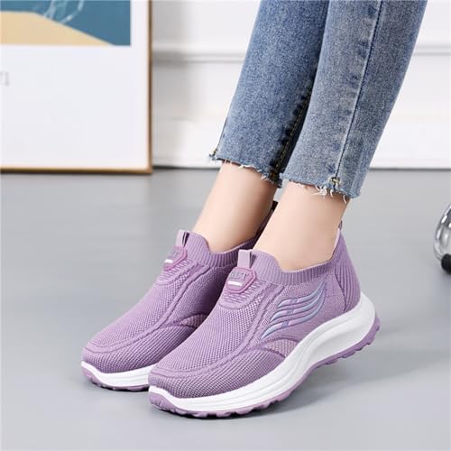 Chaussures d'athlétisme femme violettes 40 EU baskets de marche légères - 4