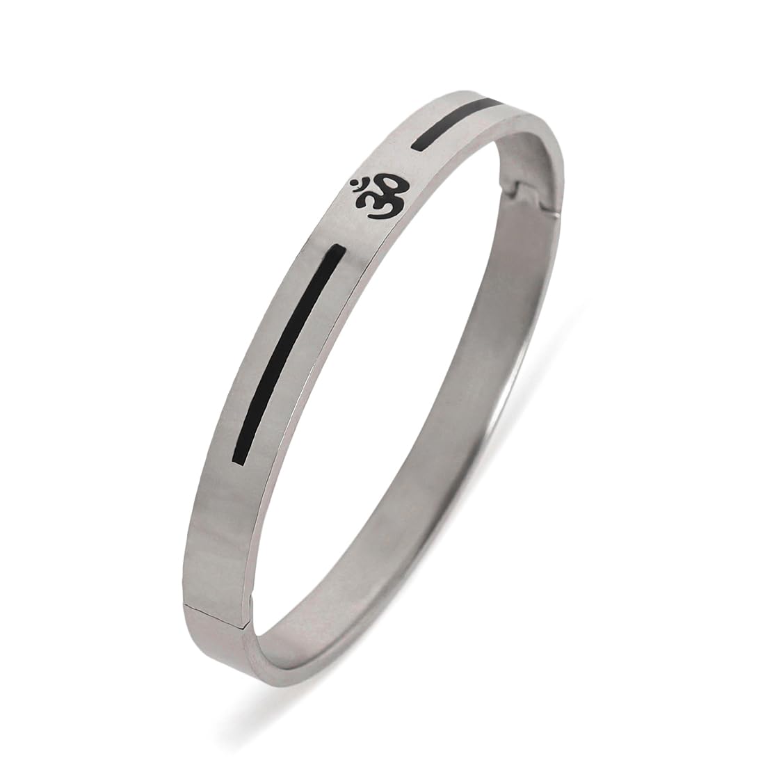 El Regalo 1 PC No Rust OM Trident Engraved Bracelet for Men - Designer Stainless Steel Anti Tarnish OM Kada Bracelet (Silver OM) (B0CLDC2NQF) Amazon Price History, Amazon Price Tracker