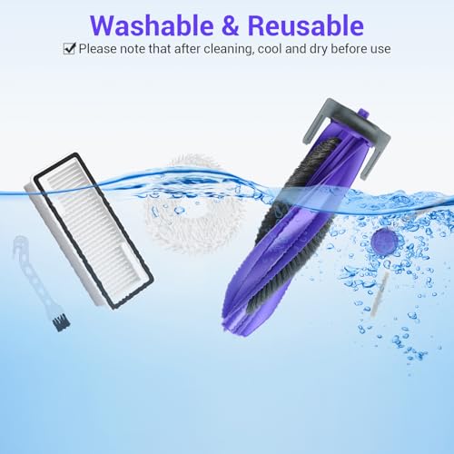 Image of Freo Z10 Ultra Replacement Parts for Narwal Freo Z10 Ultra /Narwal Freo Z10 Robotic Vacuum Cleaner Parts with 2 Roller Brush,4 HEAP, 6 Mops, 6 Dust Bags, 6 Side Brushes,1 Clean Brush