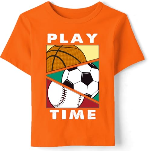 Boys T-Shirts Summer Basketball Baseball Soccer Graphic Kids Short Sleeve Cotton Tees Tops