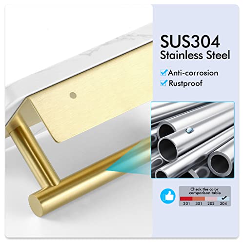Kes Toilet Paper Holder With Shelf Brushed Gold Toilet Paper Roll Holder For Bathroom Wall Mount Tissue Holder Stainless Steel, Bph223-Bz #TOP4