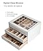 ASINGYER Jewelry Box Organizer with Glass Lids 3 Layer Jewelry Storage Case PU leather Jewelry Boxes for Woomen Suitable for Storing Rings Necklaces Earrings, Bracelets Gift Box for Girls