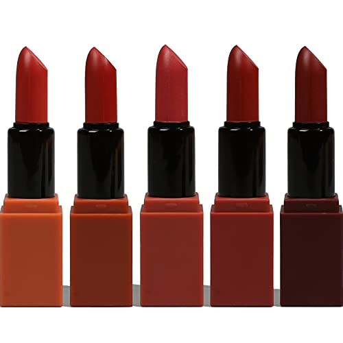 IS'MINE 5PCS Matte Lipstick Makeup Set, Natural Nude Lipstick Velvet Smooth Not Fade Waterproof Mini Lipstick Set (SET A)
