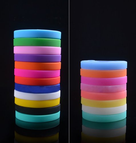 Fashion Silicone Rubber Elasticity Wristband Wrist Band Cuff Bracelet Bangle