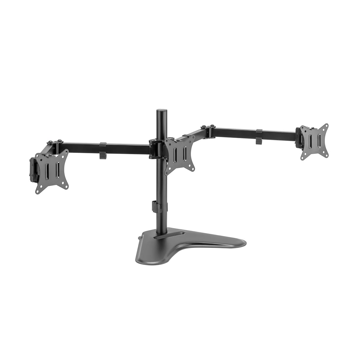LogiLink Supporto per monitor in alluminio per 3 monitor (17-27"), lunghezza braccio: 658 mm, con supporto per smartphone