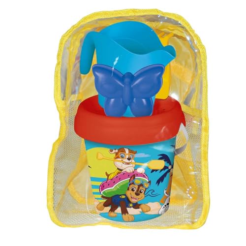 Smoby - Sac à Dos avec Seau de Plage Pat' Patrouille – Comprend Seau, Pelle, râteau, Tamis, arrosoir et Moule – Matériau recyclé – pour Enfants à...