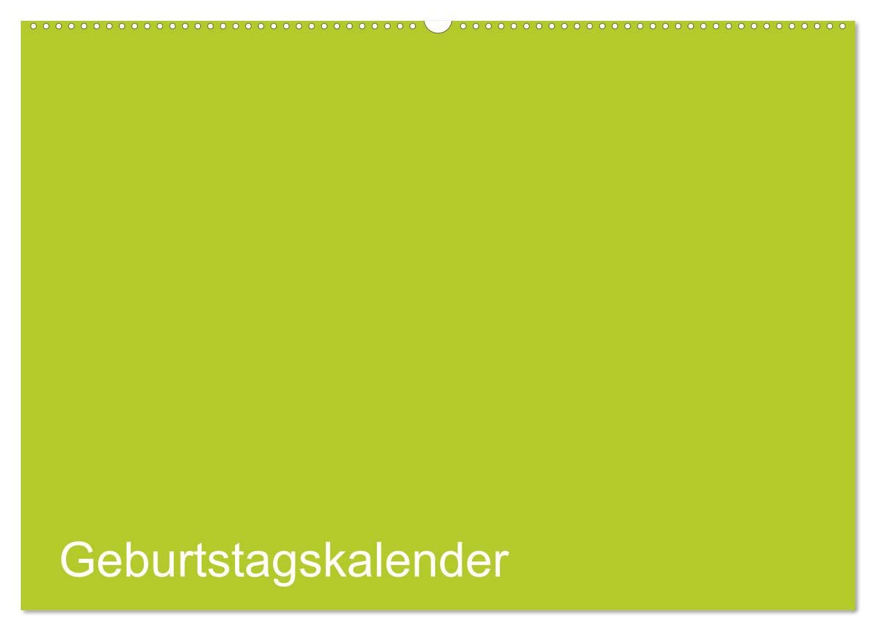 Bastel-Geburtstagskalender grün/Geburtstagskalender (Wandkalender 2026 DIN A2 quer), CALVENDO Monatskalender: Der elegante Geburtstagskalender zum Selbst-Gestalten (CALVENDO Hobbys)