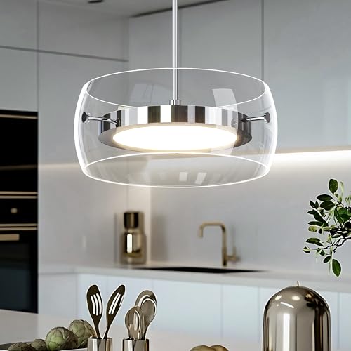 Modern Pendant Lights Kitchen Island, Dual-Sided LED Hanging Light Fixture by EANLOLY - Used condition - US$48.99
