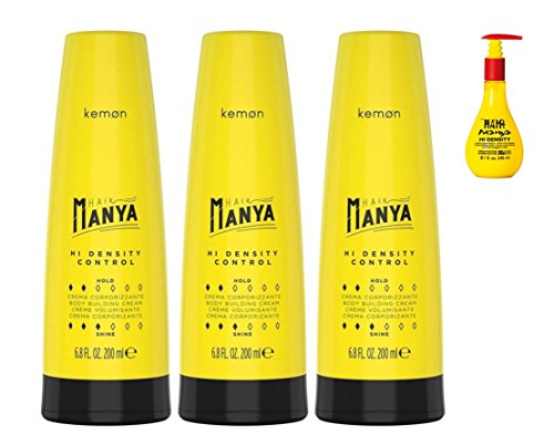 Hair Manya, Kemon, Crema Corporizzante Hi Density, 200 ml, confezione da 3 pezzi