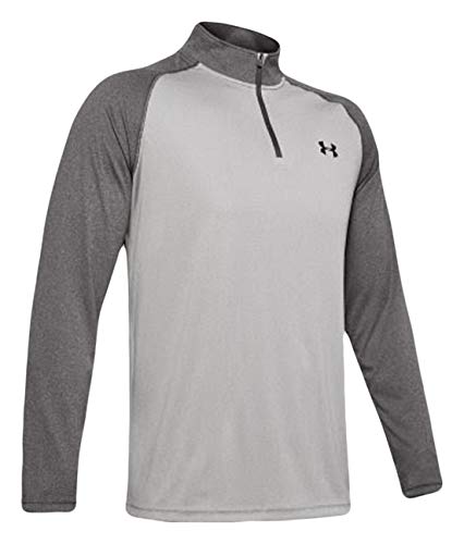 Under Armour Men's tech Â¼ Zip (Steel Light Heather/Pitch Gray Light Heather/Pitch Gray - 036, Medium)