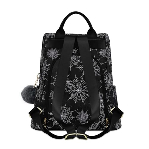 Sac à dos toile d'araignée noir poche zippée contre le vol pour voyage
