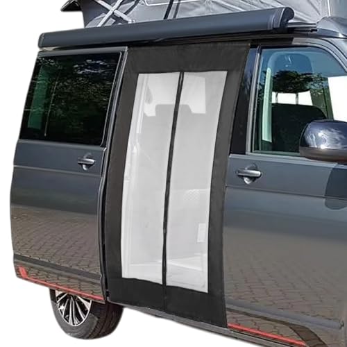 GEARCELL Magnetic Mosquito Net fit For VW T5 T6 Only Sliding Door Magnetic Fly Screen Van 151 * 118 Black Mesh Mosquito Net Sun Protector