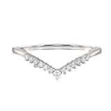 Yafeeso 10K 14K 18K Solid Gold Lab-Grown Diamond Ring Stackable Wedding Band Ring V Shaped Chevron Stackable Diamond Engagement Ring Promise Ring Anniversary Jewelry Gift for Her Women Wife