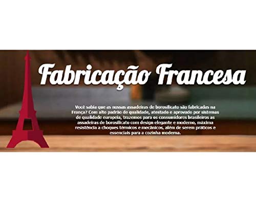 Assadeira Quadrada Vidro Borosilicato Com Tampa 1600ml