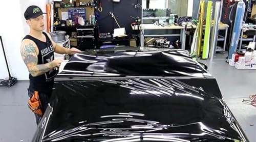 Image of WISDOM Black Glossy Wrap Vinyl Car & Bike Wrap Sheet Vinyl Car Wrap Sheet Roll Film Sticker Decal Sticker (12 inchx56 inch)