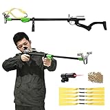 Runzkzy slingshots for Adults, Professional Slingshot Rifle for Hunting Telescopic Rod Laser Slingshot with 5 Replacement Bands, high Power Slingshot Catapult for Competition Practice (Package B)