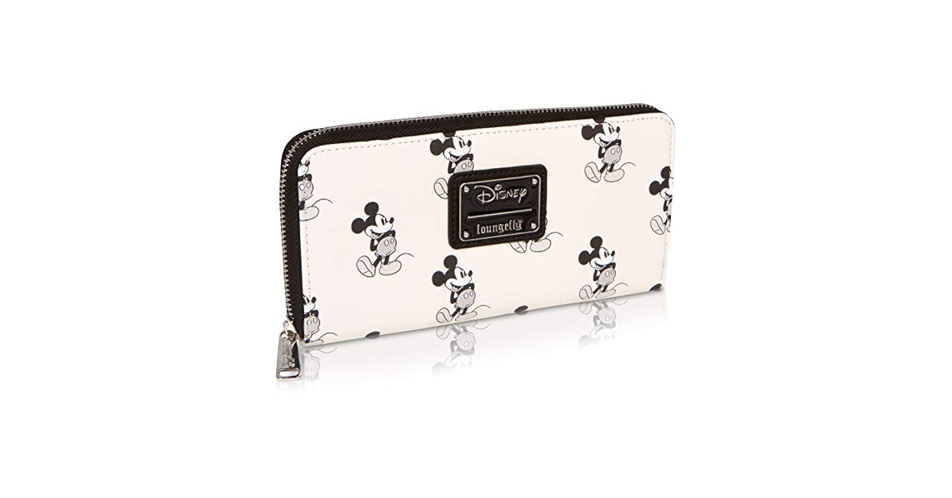【Loungefly】Disney ミッキーマウス 麻 編み込み ウォレット Mickey Mouse Woven Texture Zip Around Wallet | Loungefly