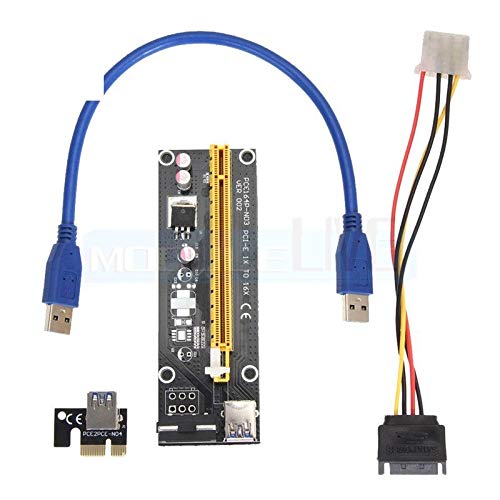 3Pcs USB 3.0 PCI-E Express 1x to 16x Extender Riser Card Adapter SATA Power Cable 50CM PCIe USB Adapter for Any Graphics Cards