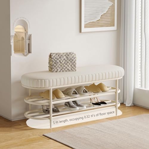 Banc à chaussures meuble de rangement d'entrée avec assise confortable