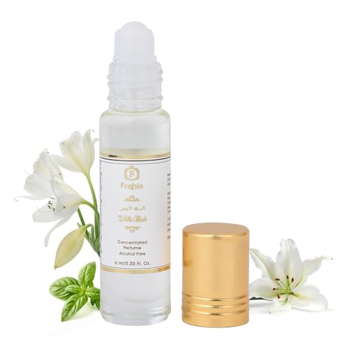 Image of White Musk Attar Perfume Oil Roll On for Men and Women | Musk, Lily and Rose Fragrance Notes | 12 Hrs Long Lasting, Alcohol Free|Ideal for Gift | 6ml