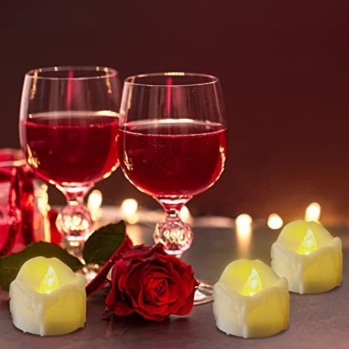 PChero Battery Tea Light Candles with Timer, 12 Packs Beige LED Flickering Flameless Tealights Battery Operated Realistic Candle Lights for Home Wedding Halloween Christmas Decoration  Warm White