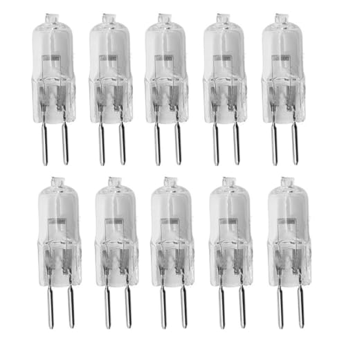 JZLBBC 10PCS 12V G6.35 100W Halogen Light Bulbs 20W GY6.35 Bi-Pin Base Clear Glass Lens GY6.35 12V 50W Halogen Lamps Warm White 35W