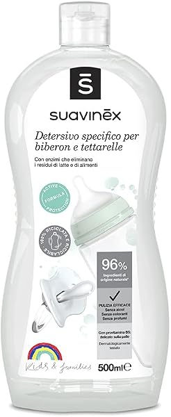 Suavinex Detersivo Specifico Per Biberon E Tettarelle Con Enzimi Naturali - 500 Ml - 1