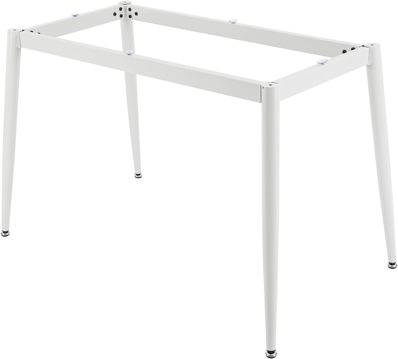 Metal Furniture Legs, 28" Industrial Modern Desk Frame, Table Legs with Suction Cups, Bearing Capacity 661 lbs, for Home,Kitchen,DIY Bench Legs Coffee Table (White)