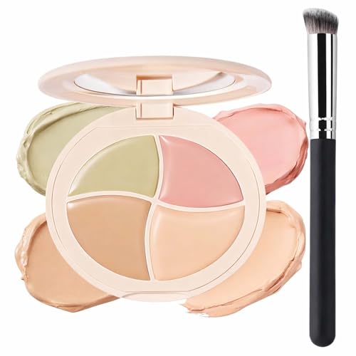 Image of 4-in-1 Colour & Concealer Palette, Full Coverage Waterproof Cream Formula for Dark Circles, Redness & Blemishes - Long-Lasting Concealing, Contouring & Highlighting Makeup Kit (1Pcs)