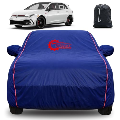Image of 100% Waterproof Car Cover for Volkswagen Golf GTI 2026-2026 Model | All-Weather, Dustproof & UV Protection | Heavy-Duty 3-Layer Fabric | Custom Fit with Mirror & Antenna Pocket | Navy Blue