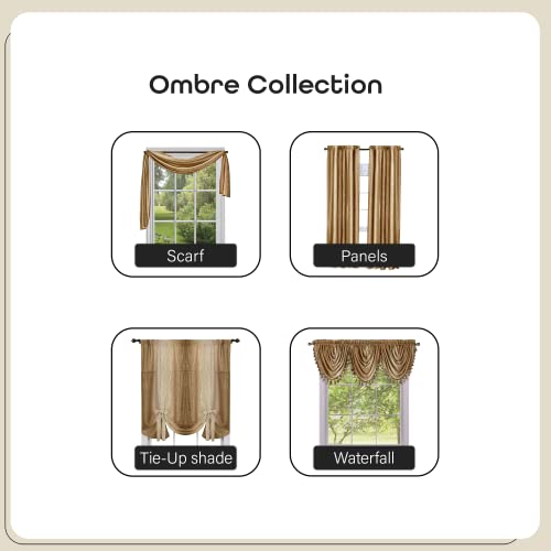 Sheer Window Scarf Valance - 50 Inch Width X 144 Inch Length (Sandstone) - Light Filtering Polyester Curtain Scarf - Lightweight Drapes For Living Room, Bedroom & Dining Room By Achim Home Decor #TOP4