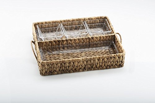 ARTLANDGarden Terrace Double Server (2 Trays + 3 Glass Bowls), Medium