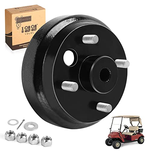 9.99WORLD MALL Golf Cart Brake Drum Hub Assembly for EZGO TXT PDS 1982-up Electric & 1982-1993 2-Cycle Gas Replace OEM# 19186G1P (1)
