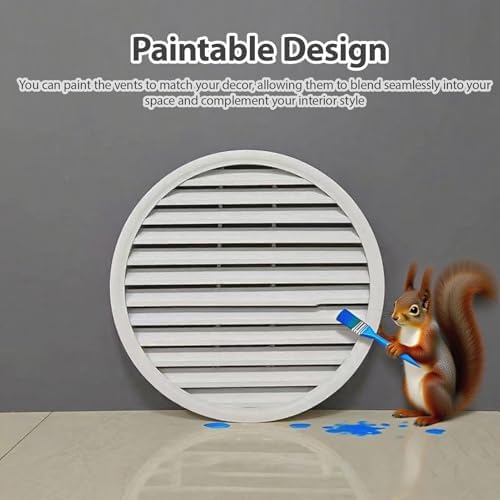 Paintable Aluminium Round Gable Vent for Attics & Sheds - Durable Louvered Design for Improved Airflow & Ventilation, Ideal for Gas & Outdoor Use