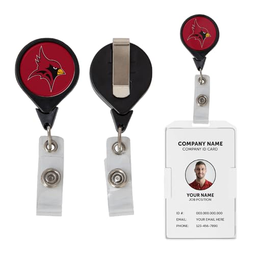 Desert Cactus St. John Fisher College Retractable Badge Holder SJFC Cardinals ID Reel with Ticket Clip for Lanyard, Work, School & Office Access