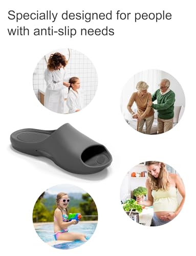 Image of KENROLL KM228 Non Slip Shower Shoes, Arch Support EVA Slides | rubber anti-slip outsole, cushioned sole, side drainage, toe protection, ideal for seniors adults family, bathroom pool beach