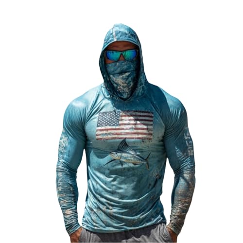 Ropa protección solar hombre con capucha manga larga y cuello cruzado XXXL