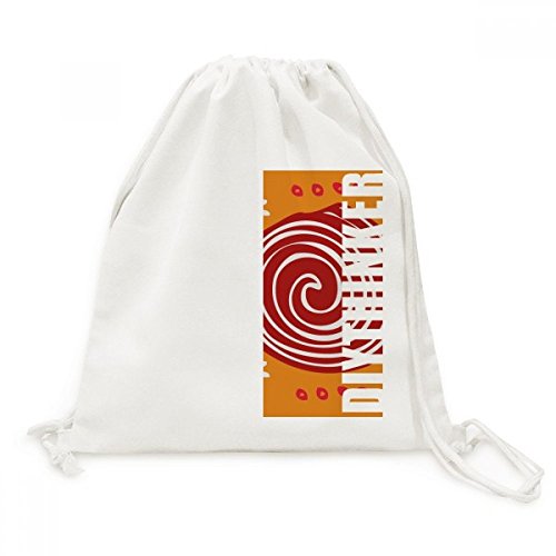 Sac à dos à cordon Mexique rouge en toile solide style totem historique