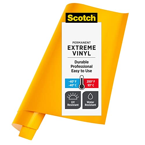Scotch Extreme Premium Vinyl, 12 X 24 In, Perfect For Outdoor And Automotive Projects, Holds Securely Under The Toughest Conditions, Sunflower Yellow (Vin-Ex-Suny) #TOP13